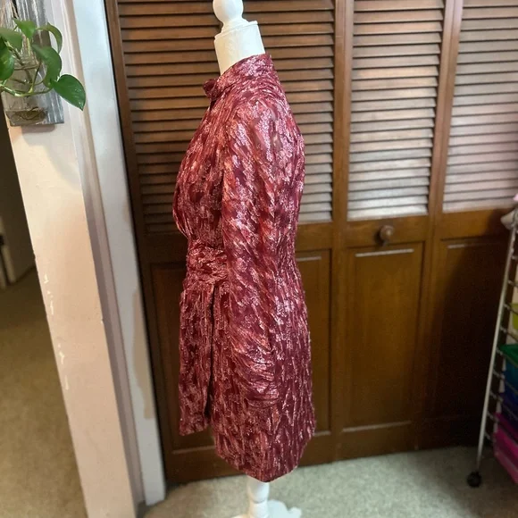 Jonathan Simkhai Metallic Vine Jacquard Mock Neck Dress - Picture 3 of 16